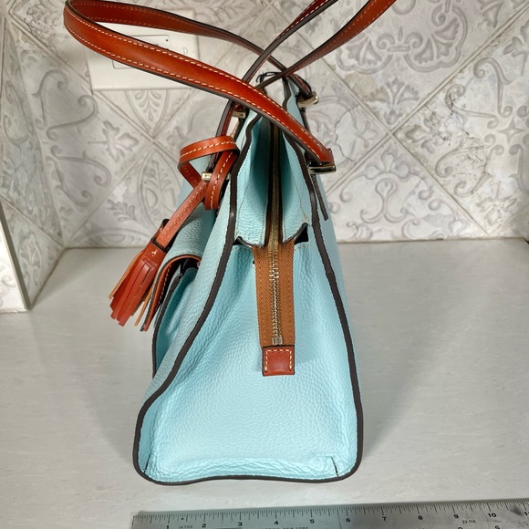 Dooney & Bourke - Pebbled Gain Leather Shoulder Bag - Pale Blue - Picture 3 of 12